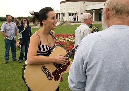 Flossie Malavialle  (during the fire alarm)